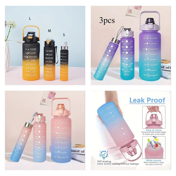 Dining | 3pc Water Bottle Time Scale Straw Nip | Poshmark